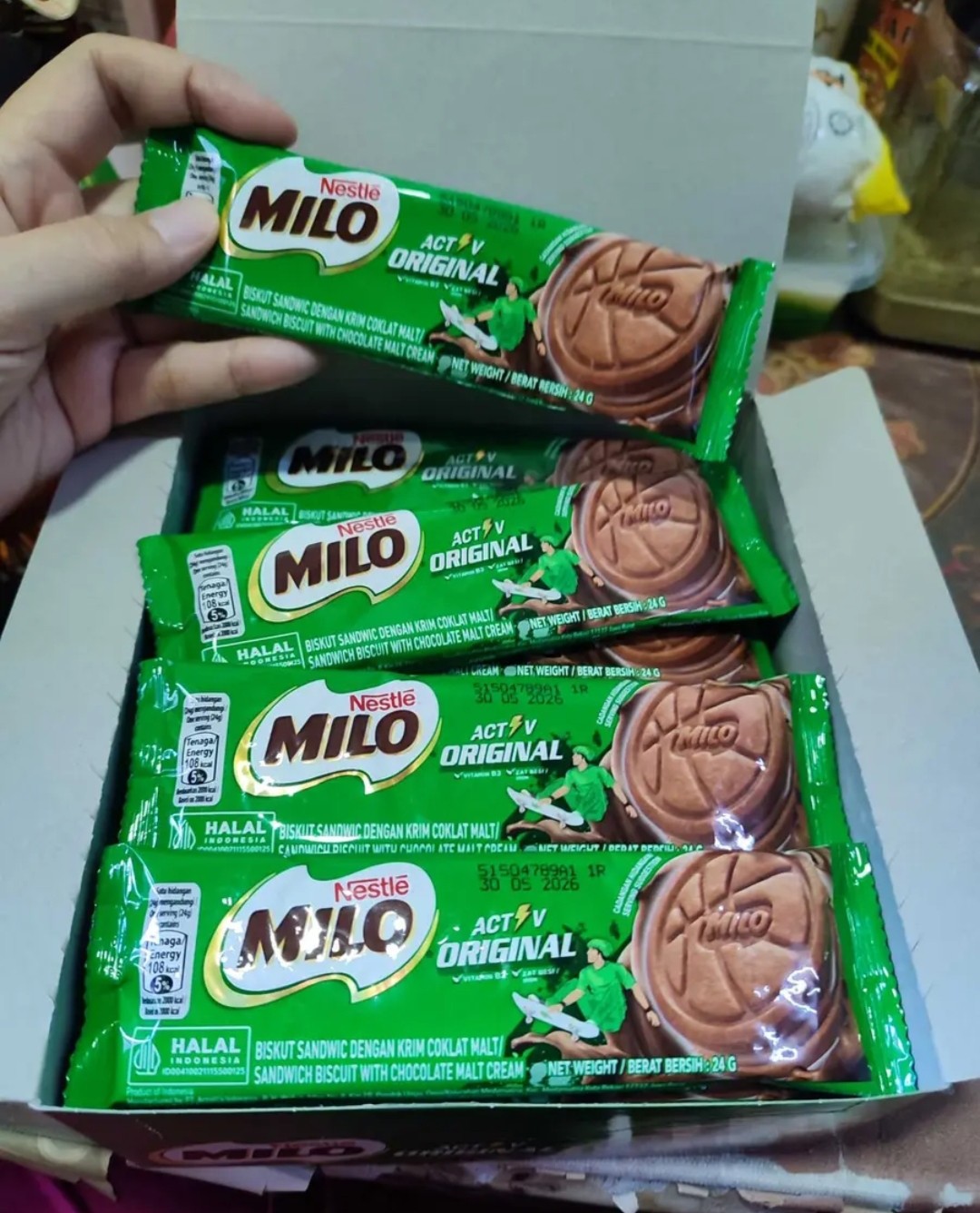 MILO original biscuit cookies smallpack (24x24g)halal malaysian product