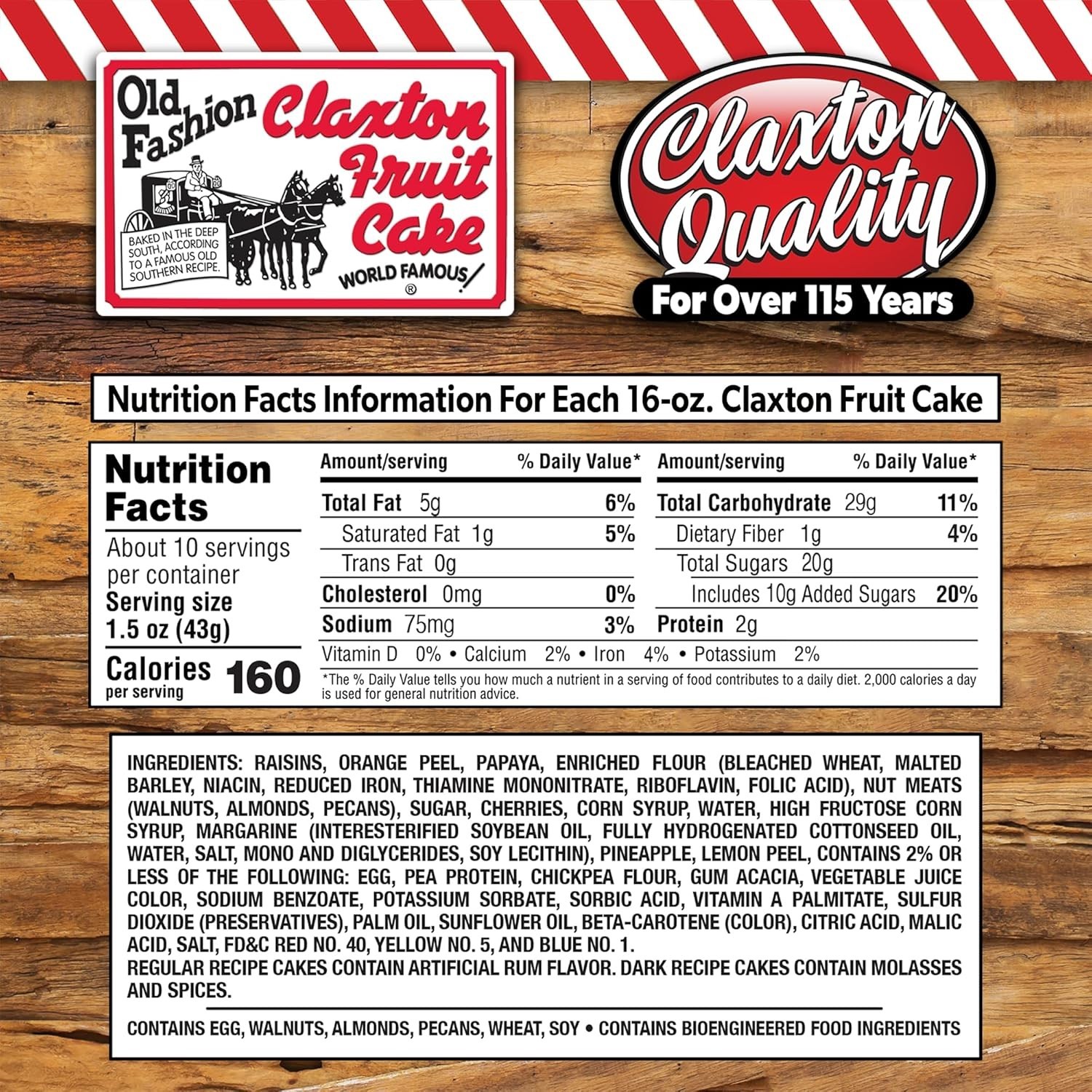 3-Lb. Regular Recipe | Old Fashioned Holiday Fruitcake Packed in Signature Cl…