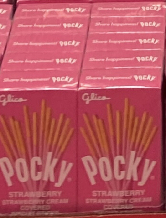 Pocky Crunchy Strawberry Cream Covered Chocolate Biscuit Sticks (10 Pack)