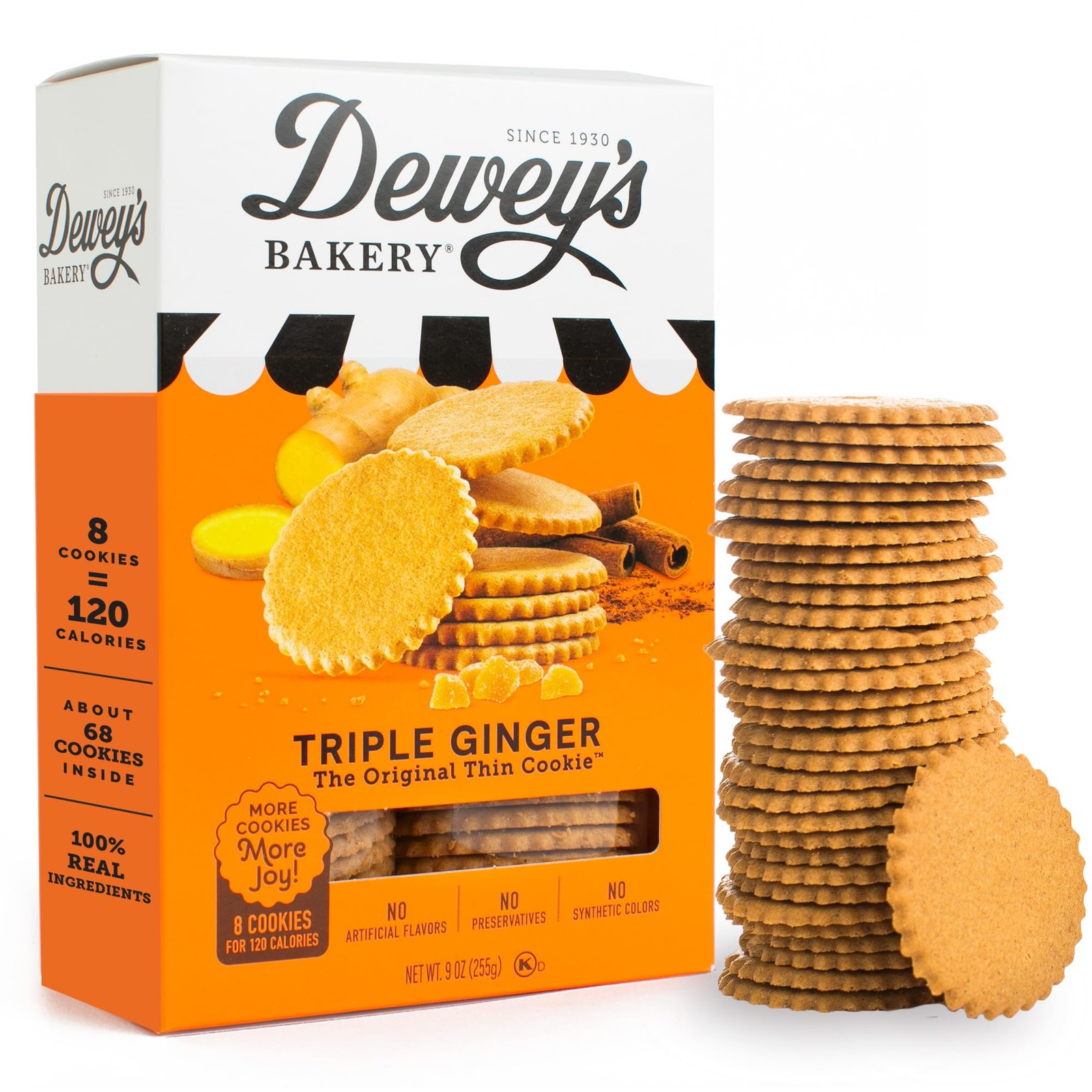 (Pack of 6) Deweys Cookie Moravian Triple Ginger Crumble Classic 9 Oz