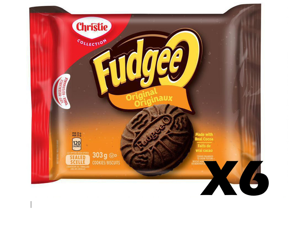 6 Boxes Christie Fudgee-O FUDGEEO Original Cookies 303g/10.6oz FRESH & DELICIOUS