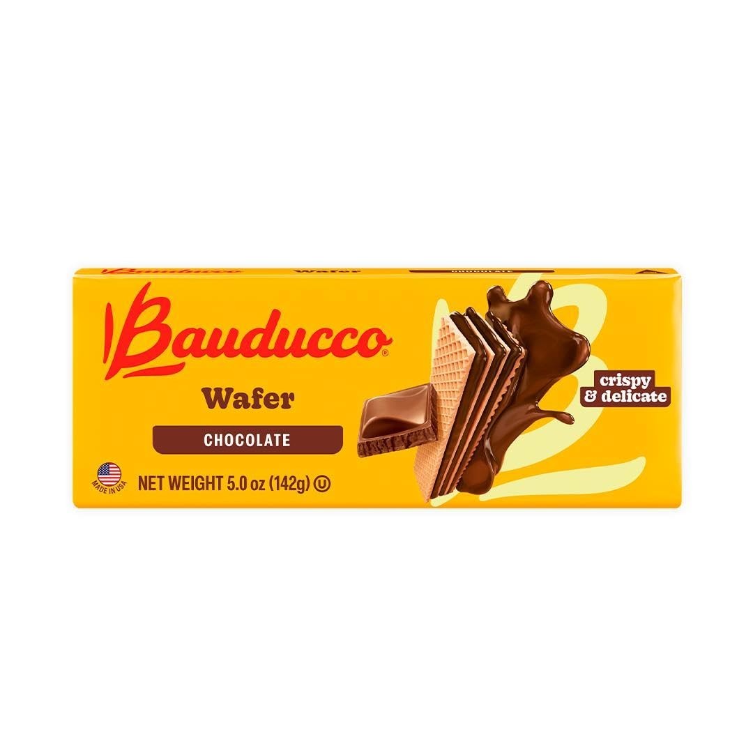 Bauducco Crispy Chocolate Wafer Cookies, Indulgent Cream, 5 oz