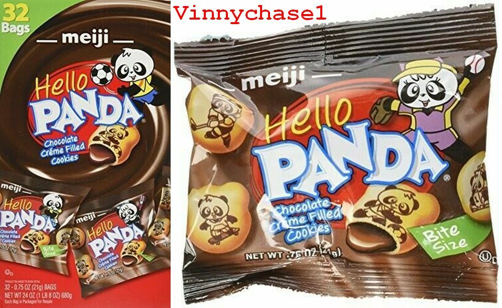 Meiji Hello Panda Chocolate Creme Filled Cookie 32 Bags Net 24oz
