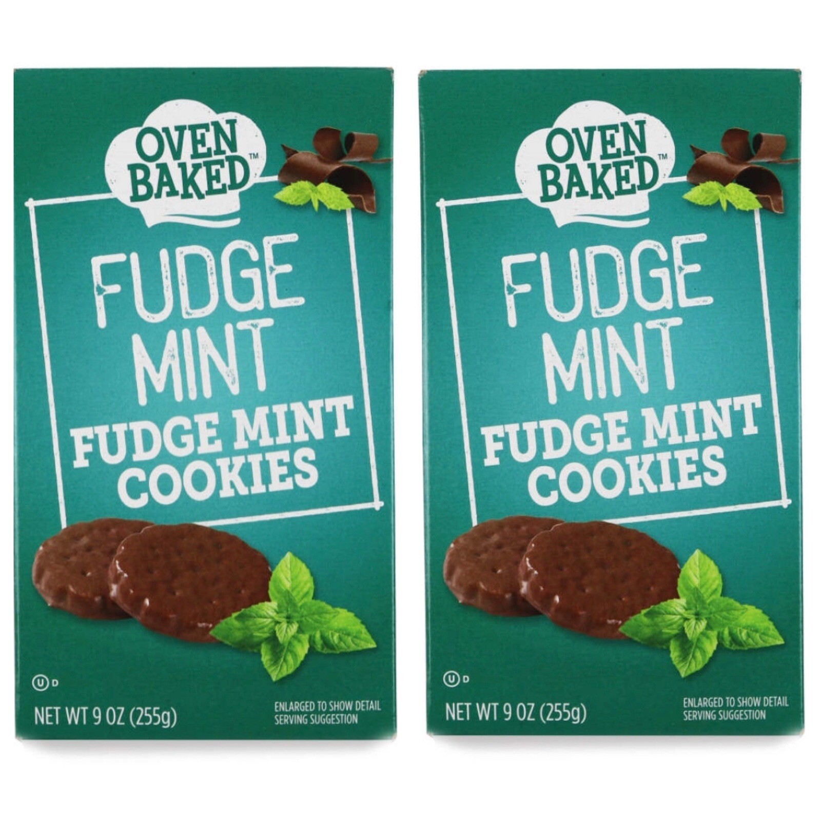 2 Boxes Oven Baked Fudge Mint Cookies 9 oz. FREE SHIPPING!!