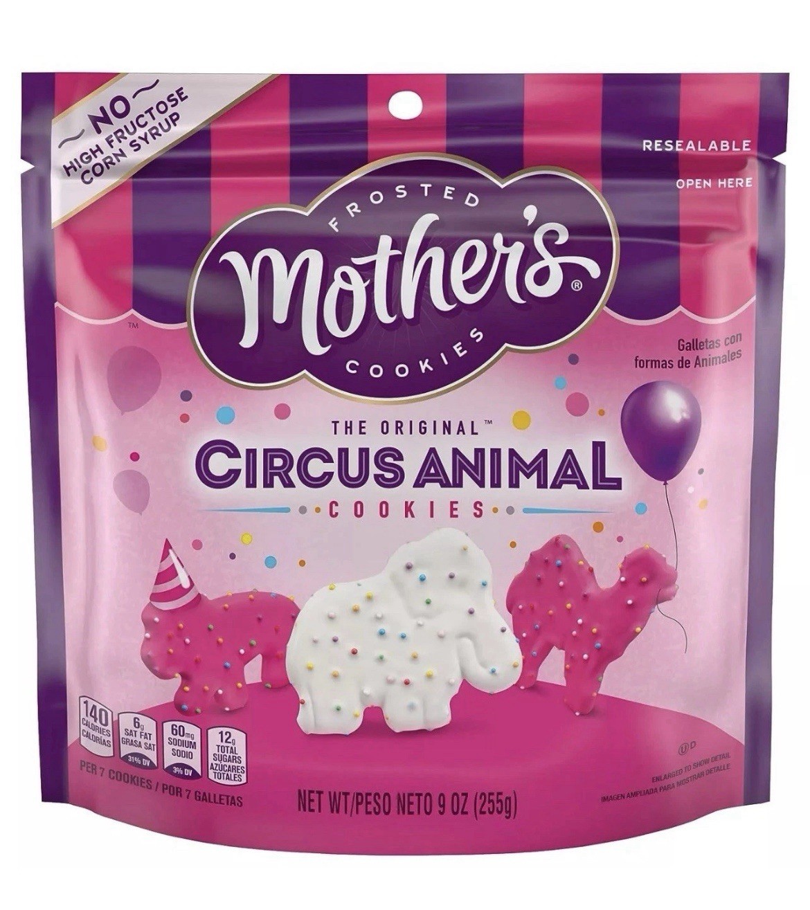 Mother’s Original Circus Animal Cookies 9 Ounce Resealable Bag – Pack of 6