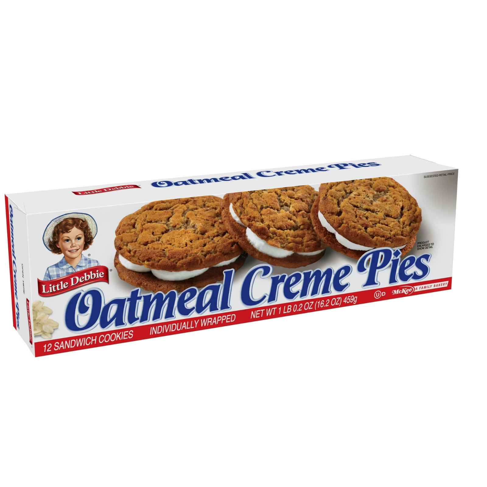 Little Debbie Oatmeal Creme Pies, 12 Individually Wrapped creme pies, 16.2 Ounce
