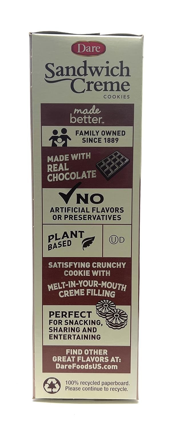 Dare Cookies, Chocolate Cream, 10.2 oz (cfuda)
