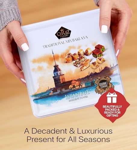 Turkish Baklava Gift Set – Assorted Pastry with Nuts & Spices – Halal Snack Box,