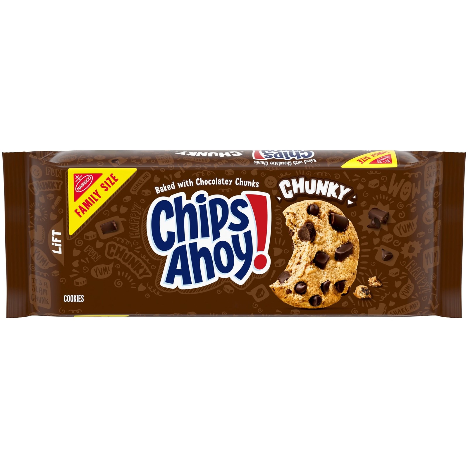 Family Size Chunky Fudgy Chocolate Chip Cookies 3 Pack 18 oz