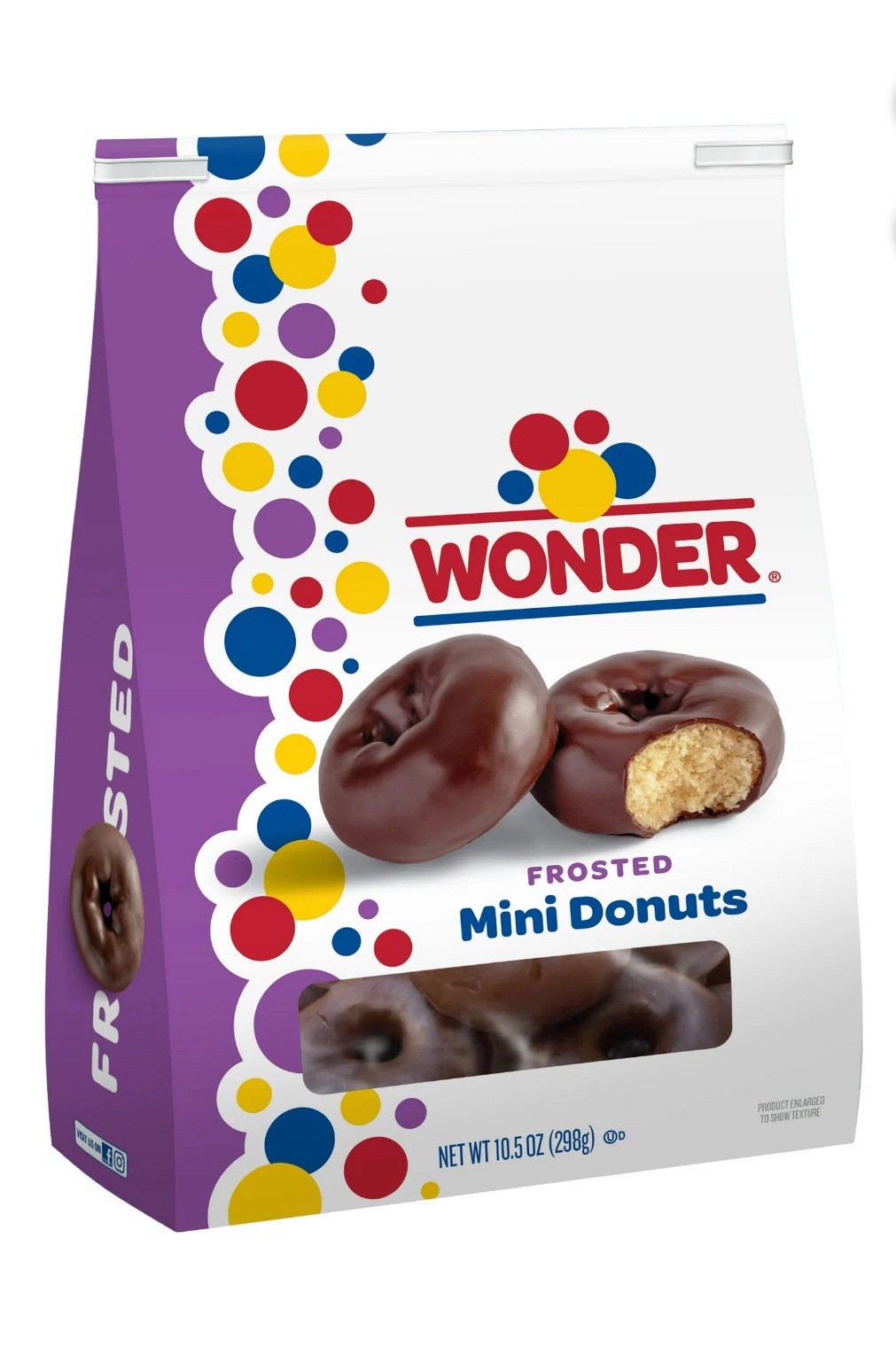 🟠 New Limited Edition Wonder Frosted. Yellow Cake Chocolate Mini Donuts 10.5oz