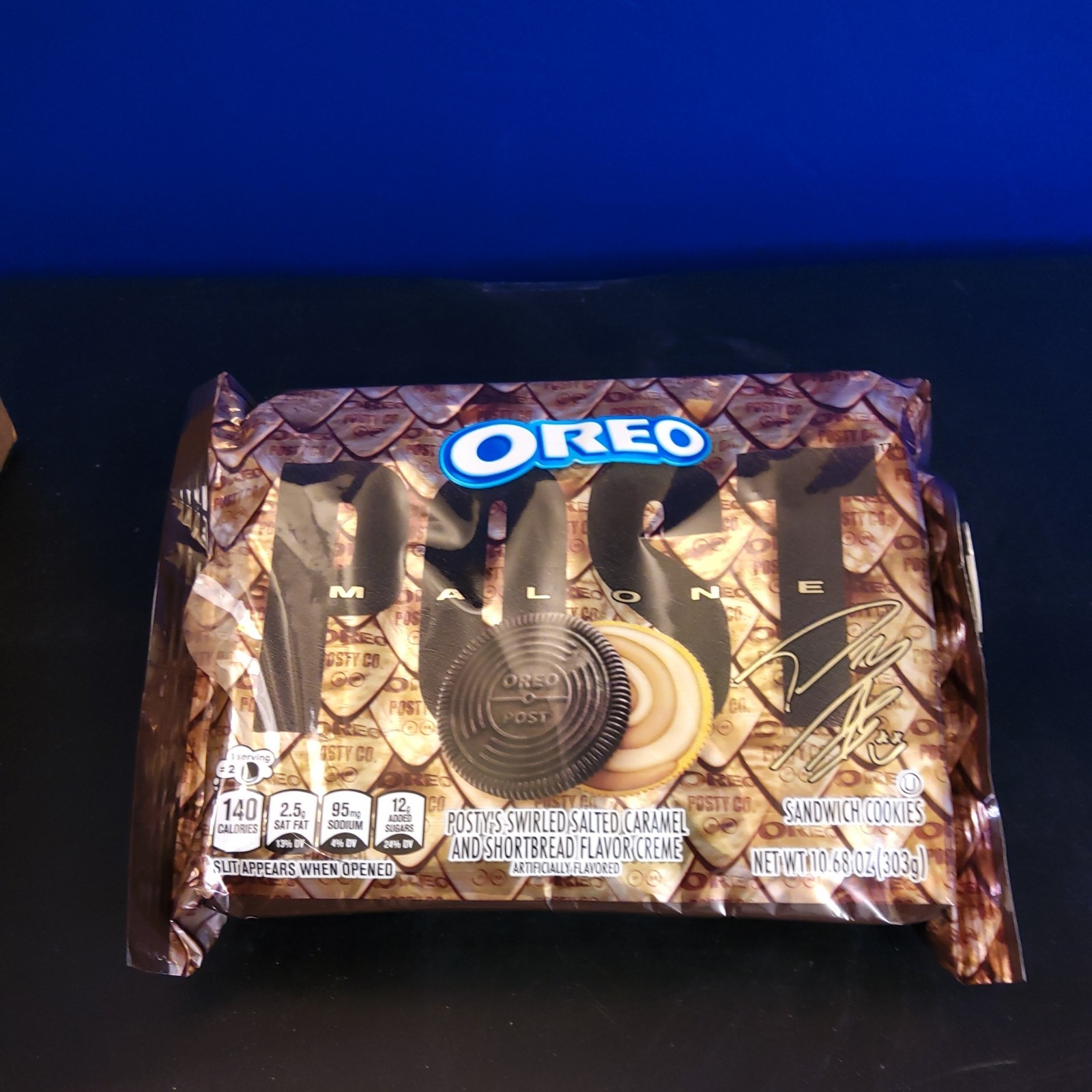 NEW OREO POST MALONE EDITION SALTED CARAMEL SHORTBREAD SANDWICH COOKIES 10.68 OZ
