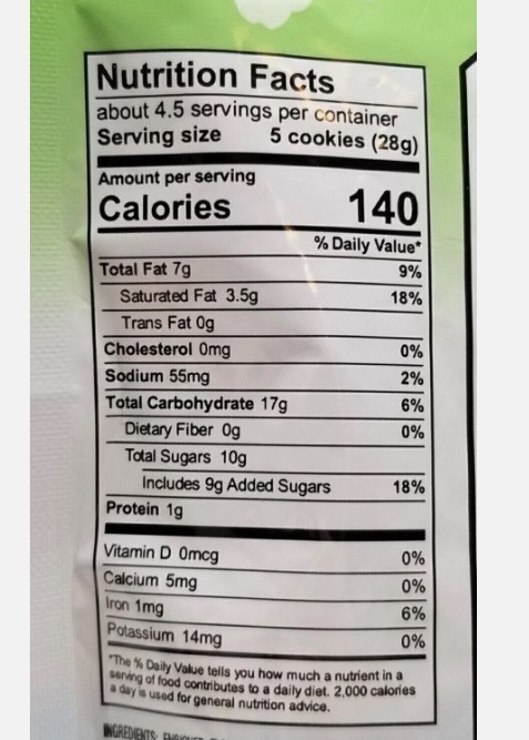 Diamond Bakery Cookies Dark Chocolate Chip Flavor 4.5 oz Resealable Pouch -1 Bag
