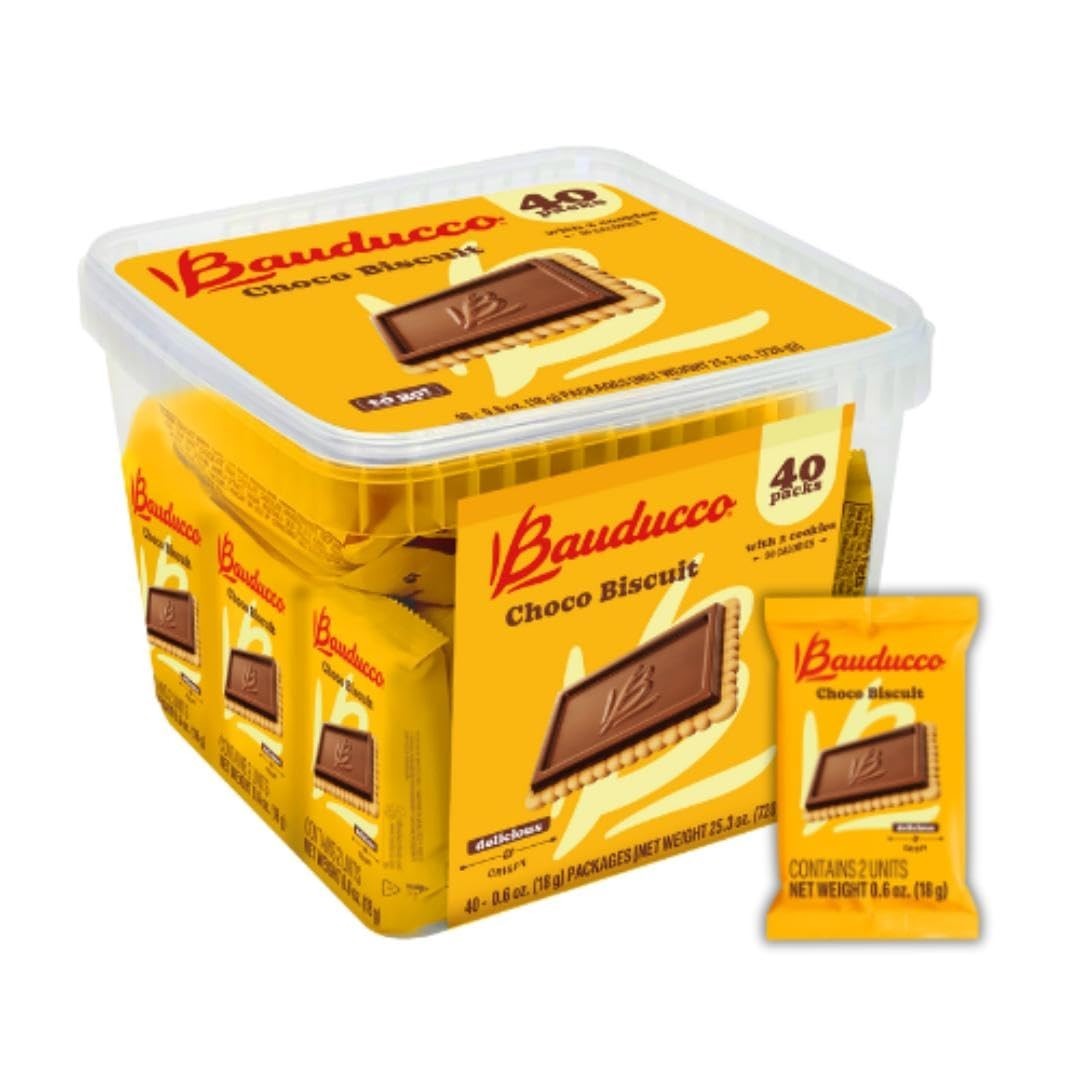 Conveniently Wrapped Chocolate Biscuit Cookies – Delicious 25.3 Oz Pack of 40