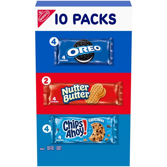 ​​Nabisco Cookies Variety Pack, OREO, Nutter Butter, and ​CHIPS AHOY!, 10 Four
