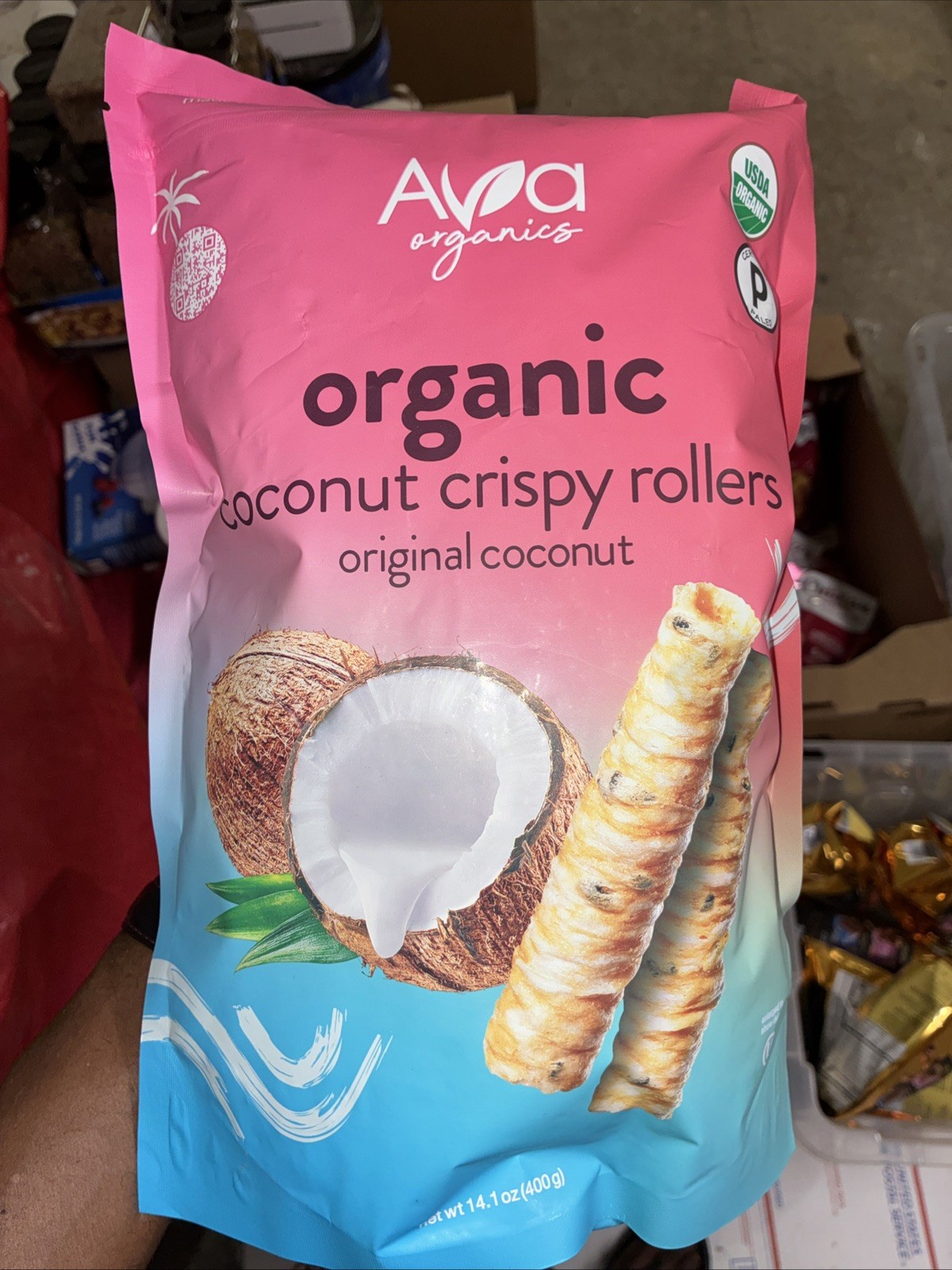 2 pack Ava Organics Coconut Crispy Rollers, 14.1 oz. FREE shipping