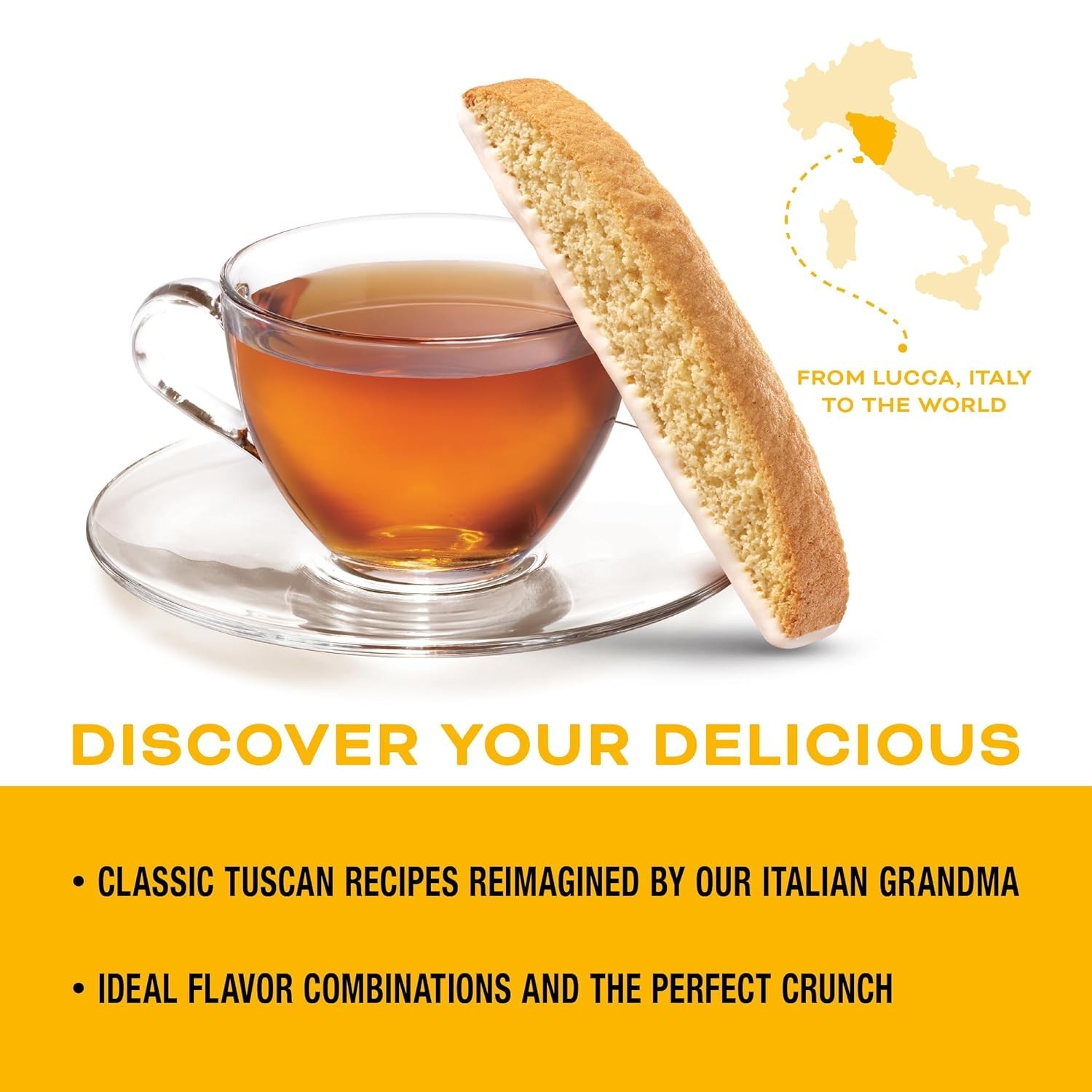 Italian Biscotti Lemon Cookies with White Icing All Natural 2 Pack
