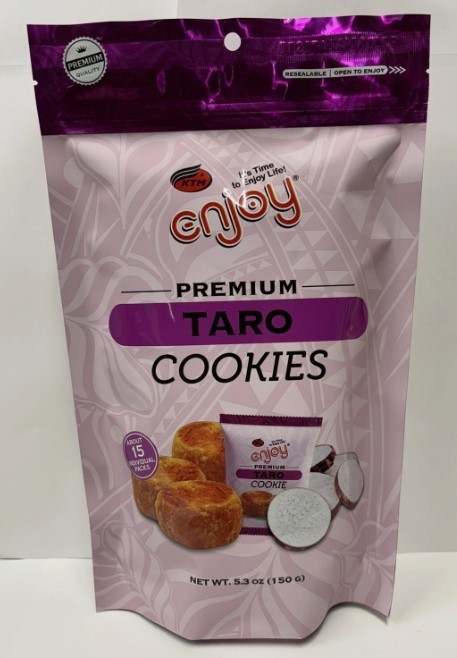 Enjoy Premium Taro Cookies Individually Wrapped 5.3oz Resealable Bag