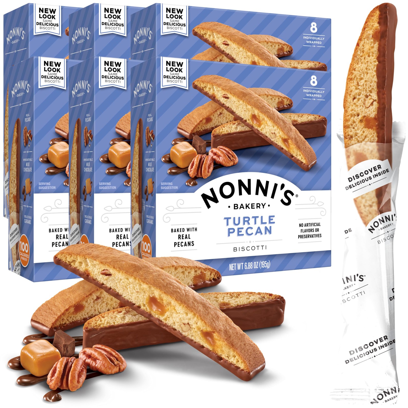 Nonni’s Biscotti Turtle Pecan 6.88 oz (Pack of 6)
