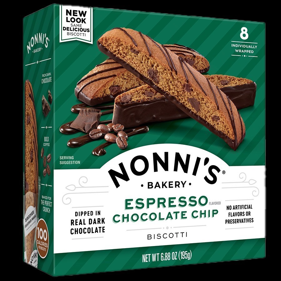 Nonni’s Bakery Espresso Chocolate Chip Biscotti Cookies – 8 Count