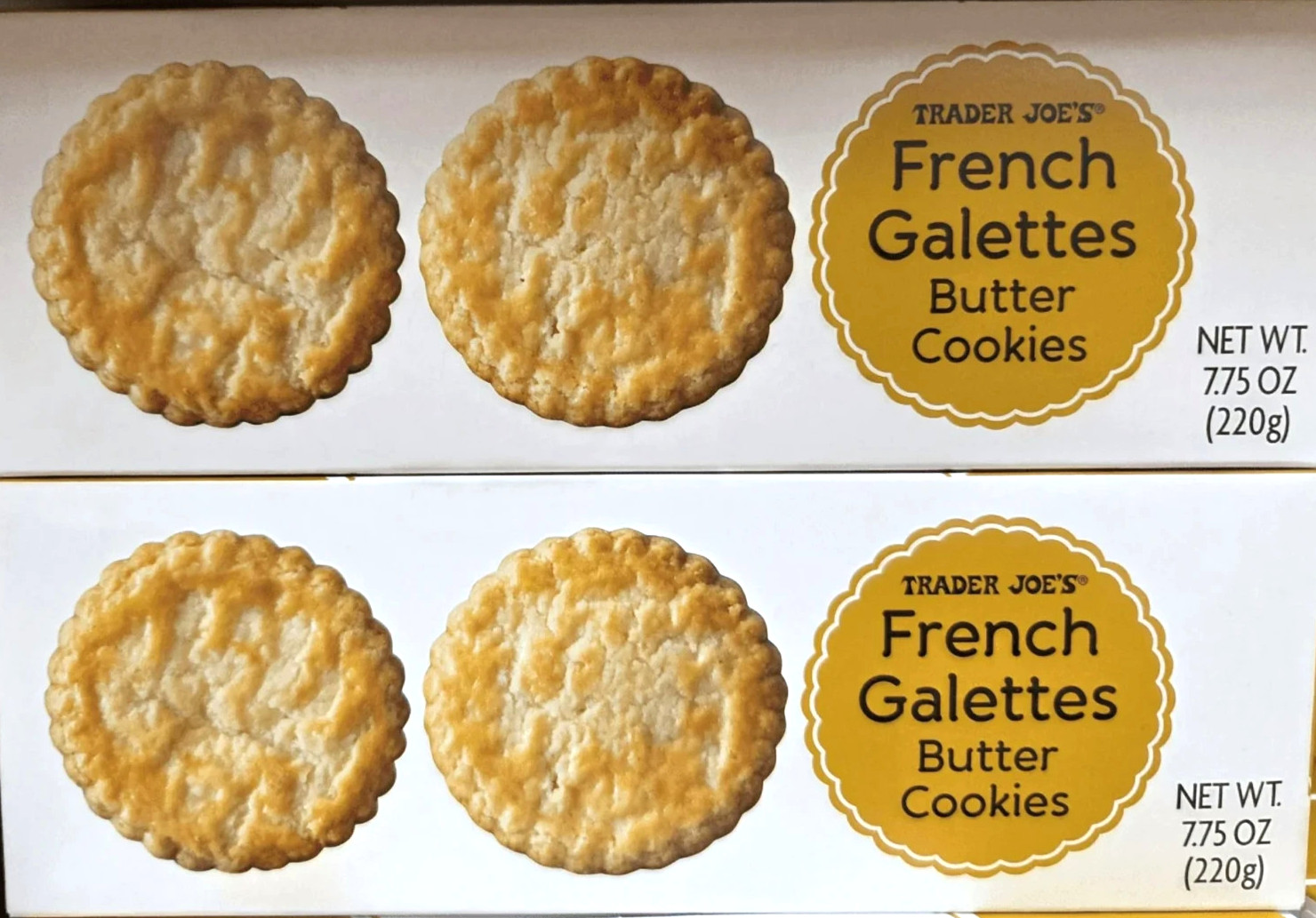 2 X Trader Joe’s French Galette Butter Cookies 7.75 oz each box