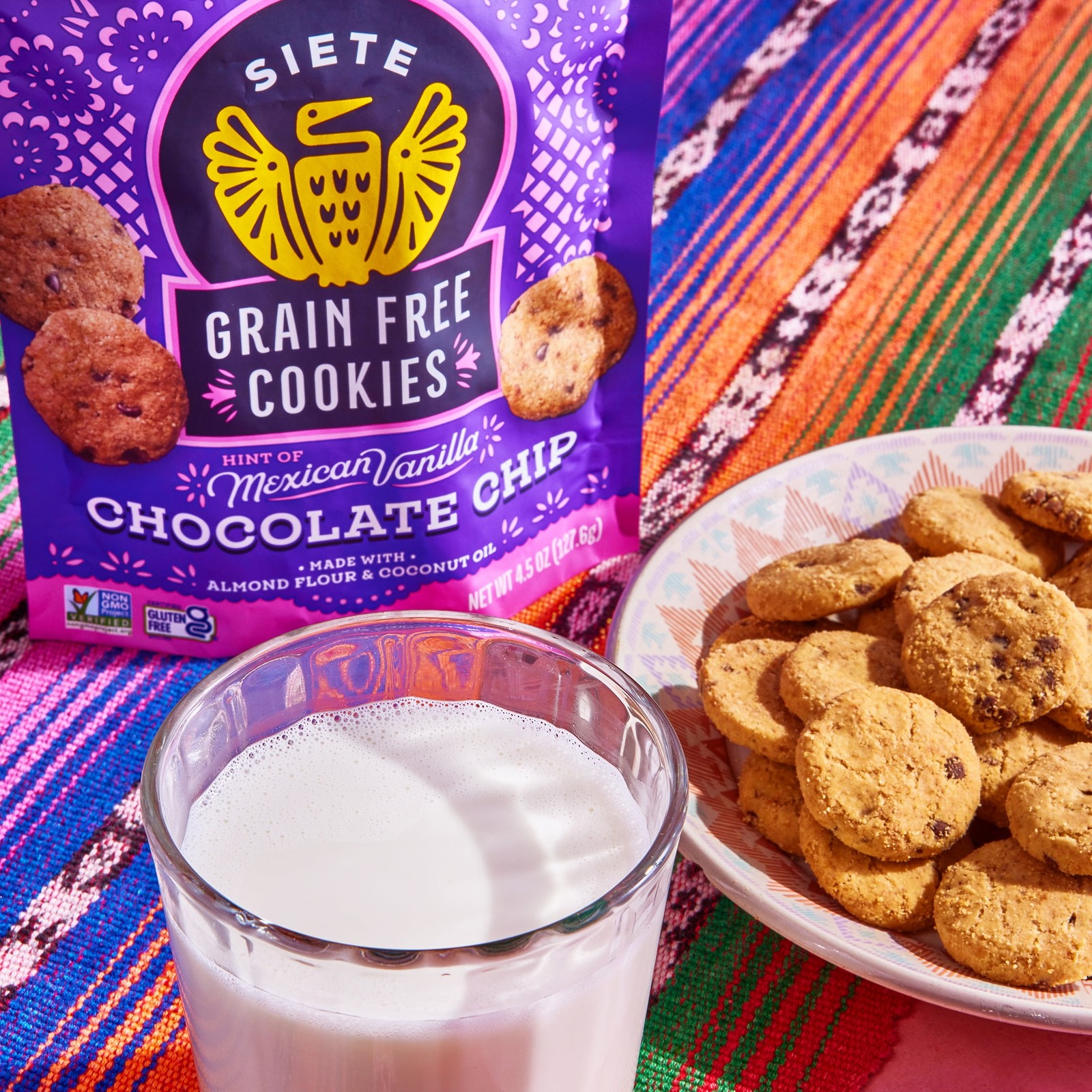 (5 pack) Siete Hint of Mexican Vanilla Chocolate Chip Grain Free Cookies