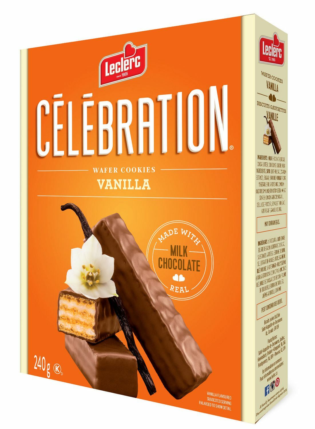 3 Boxes Leclerc Celebration Vanilla Wafer Cookies 240g Each – Canada – FRESH