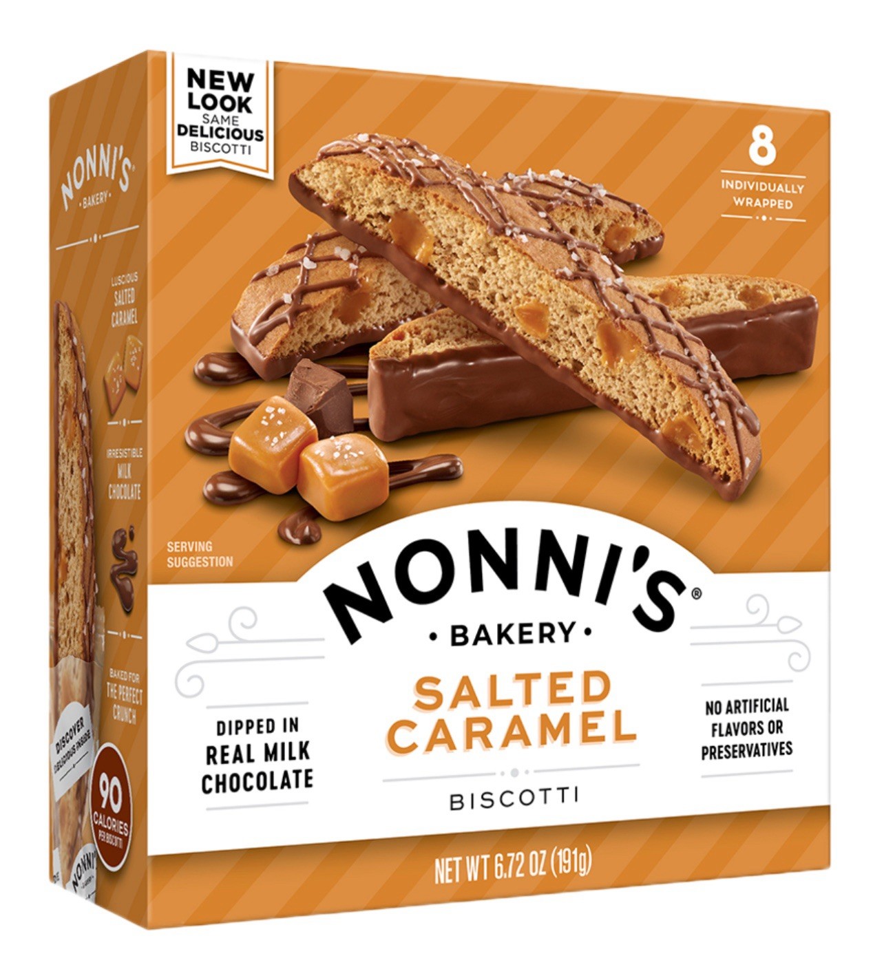 🟠 New Limited Nonni’s Bakery Salted Caramel Biscotti Italian Cookies 6.72oz