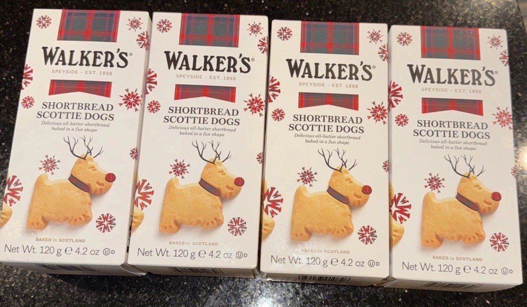 Scottie Dog Shaped Pure Butter Shortbread Cookies – Scottish Treat Qty 4 Boxes