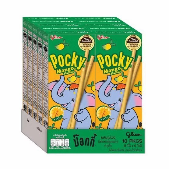 Pocky Mango Flavour Covered Biscuit Sticks Crispy&Tasty 25g x10 – Only Thailand