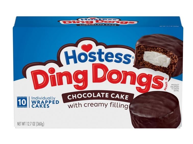 Hostess Ding Dongs Snack Cakes, Chocolate Flavor, 12.7 oz Box (10 Count)