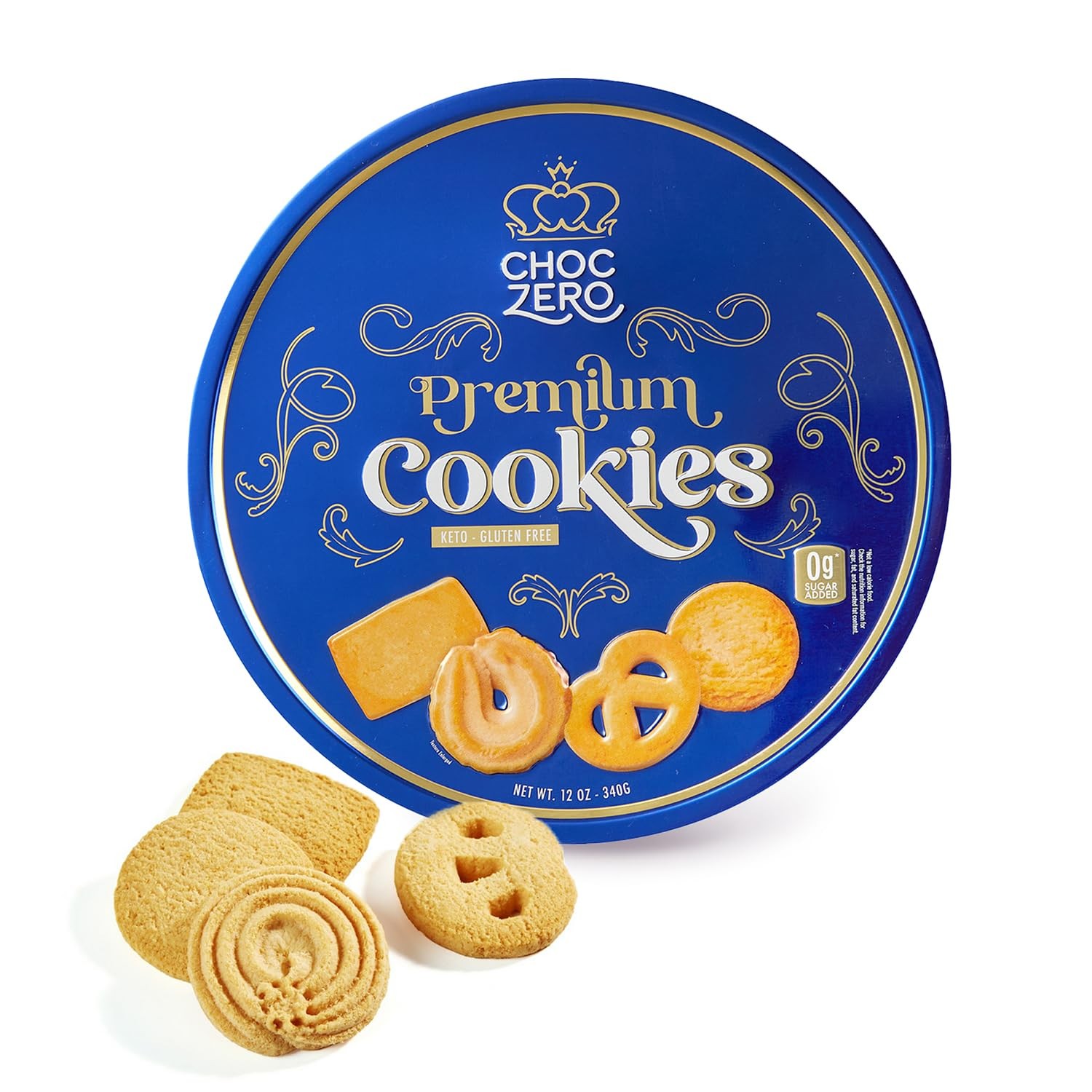 ChocZero Keto Butter Cookies – Sugar Free Danish 12 Ounce (Pack of 1)