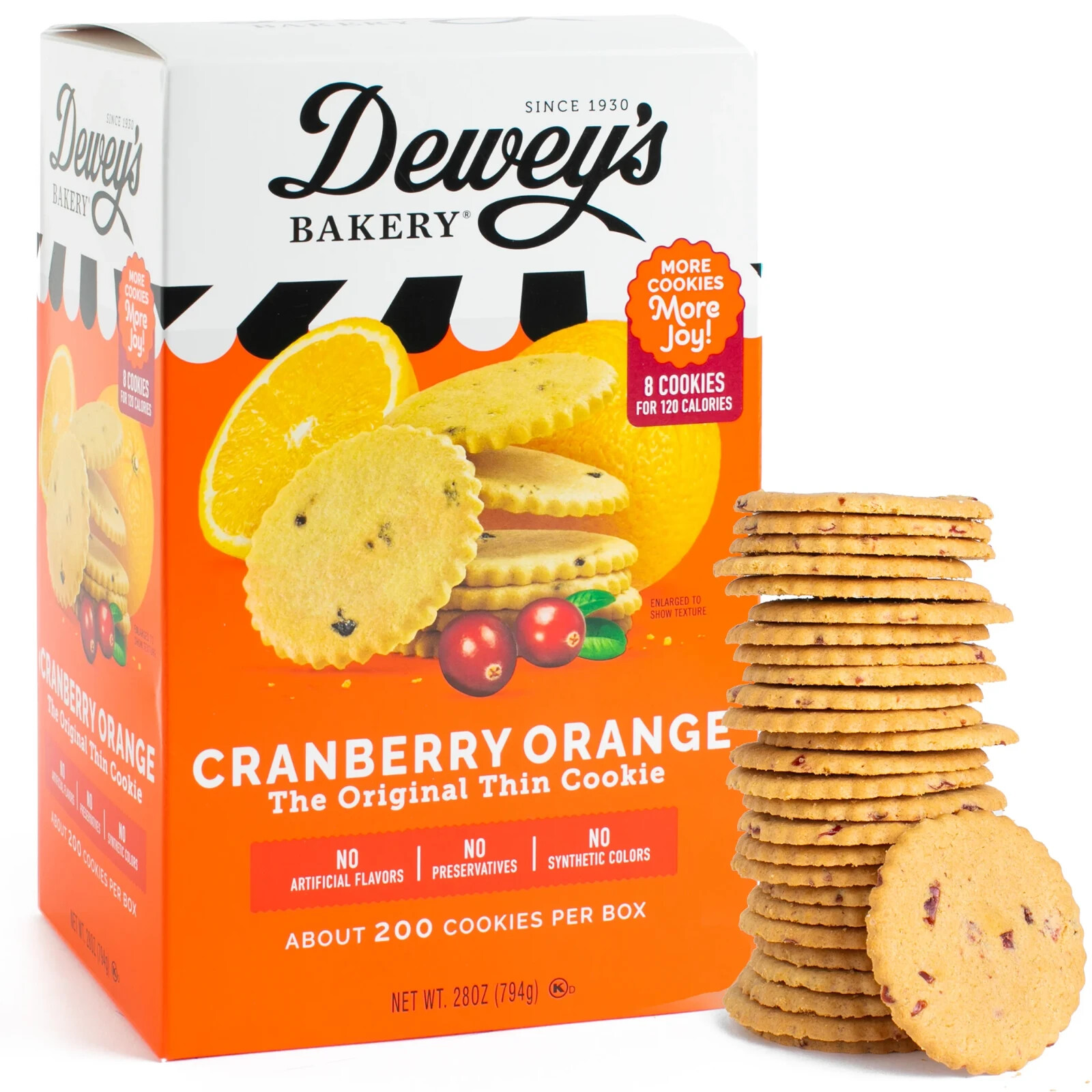 DEWEY’S BAKERY BLUEBERRY LEMON THE ORIGINAL THIN COOKIE 28oz (APROX 200 COOKIES)