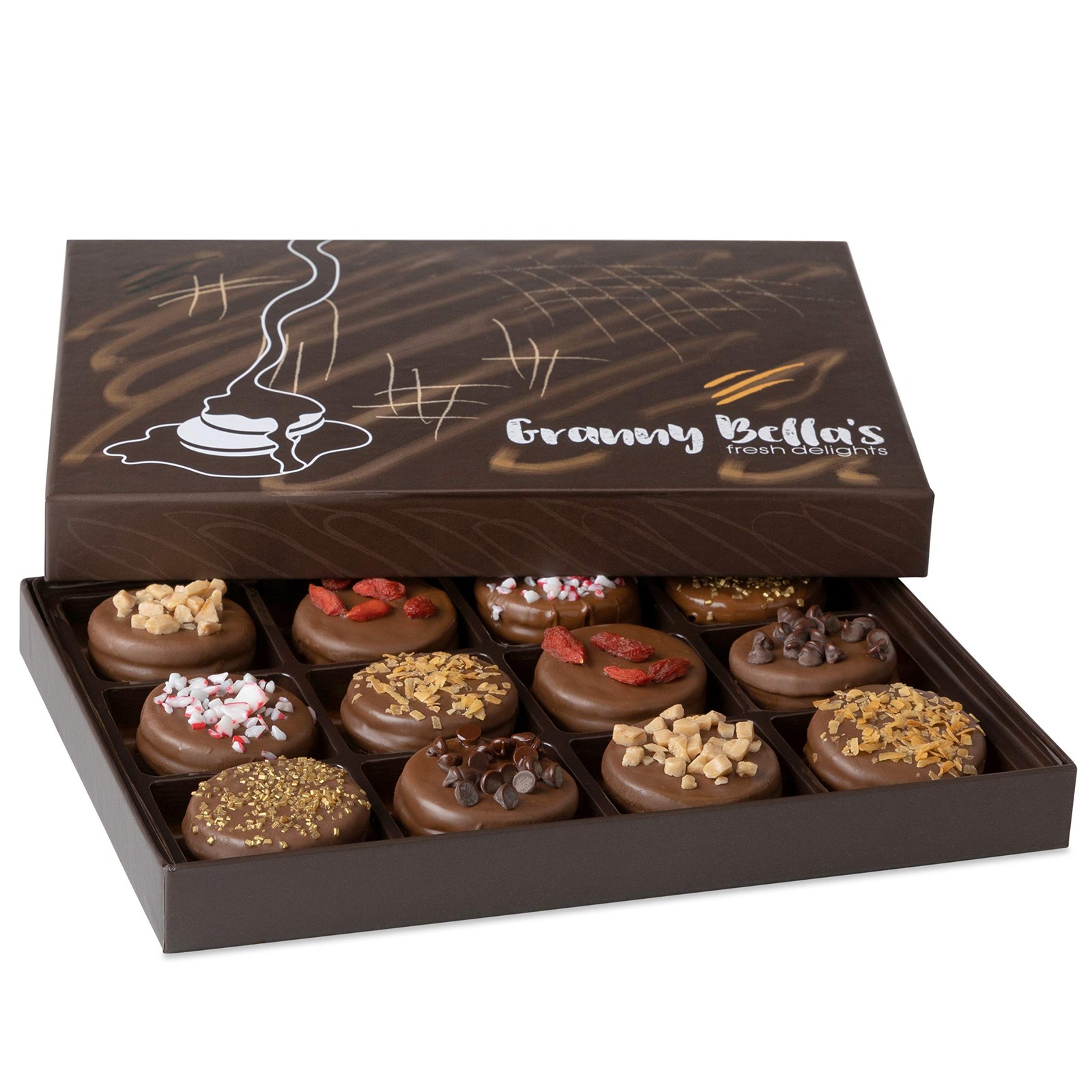 Christmas Chocolate Gift Baskets, Holiday Gourmet Covered Cookies, Prime Candy B