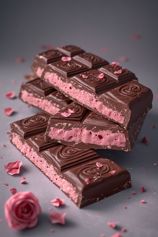 rose chocolate or white bars raspberry rose filling