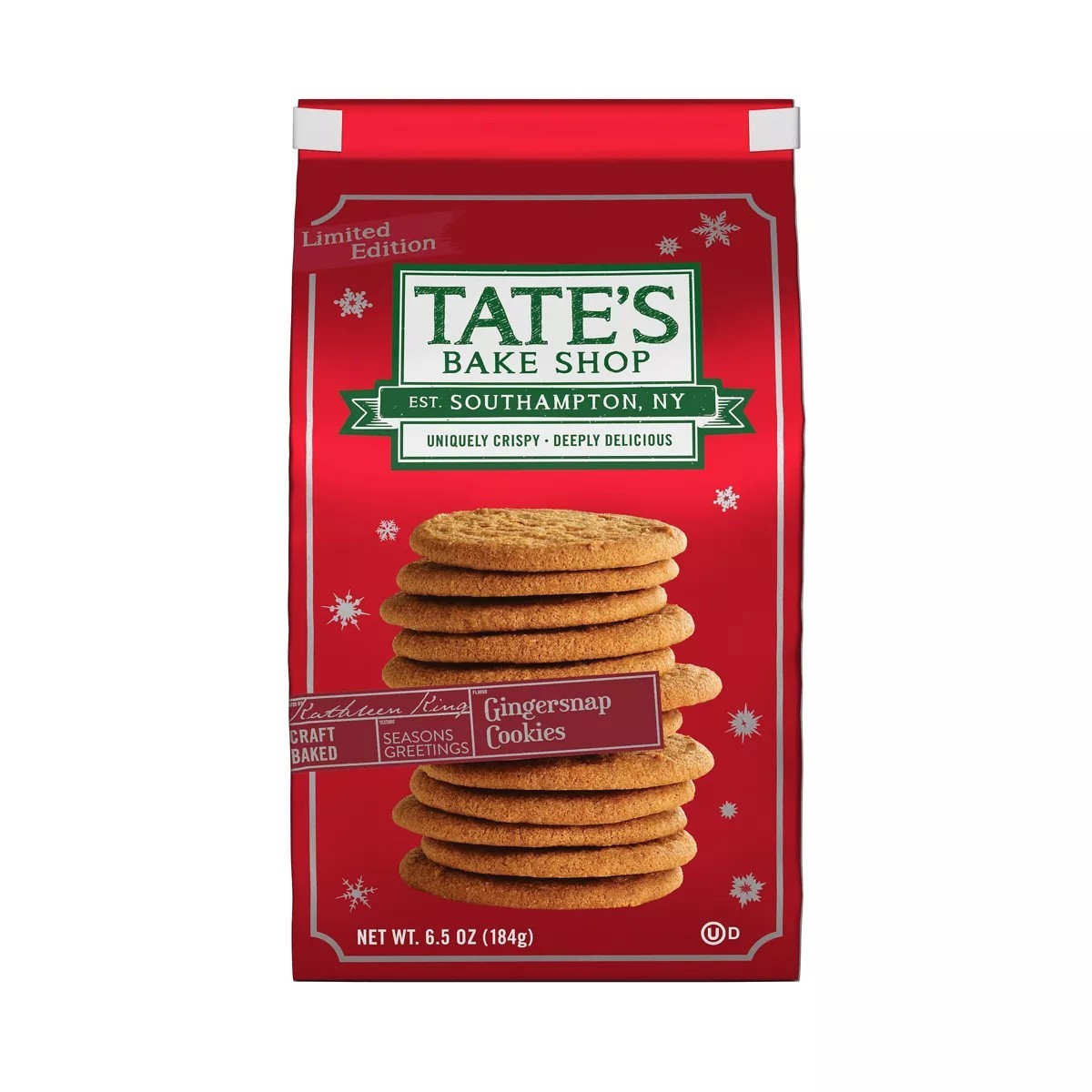 Tate’s Bake Shop Gingerbread Chip Cookies 7oz LImited Edition