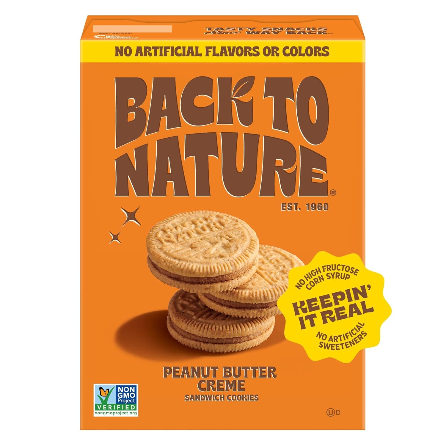 Creme Sandwich Cookies Back to Nature Peanut Butter