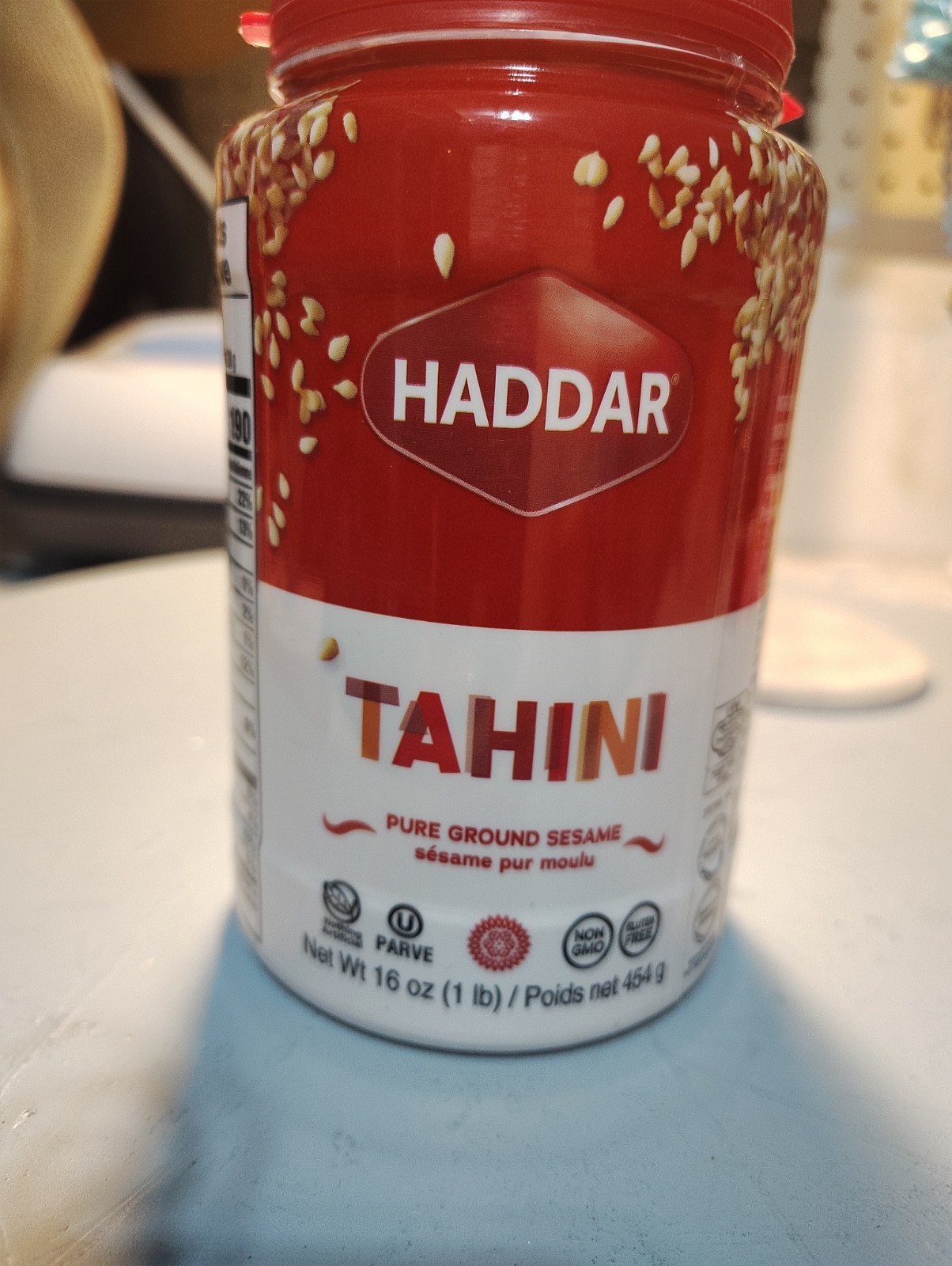 Haddar Tahini Pure Ground Sesame Sesame Pur Moulu 1 Lb