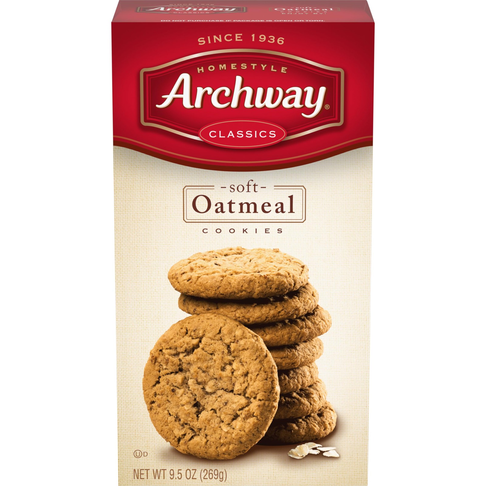 Oatmeal Cookies Soft Baked Classic Cinnamon Sweet 9.5 Oz Pack Of 8