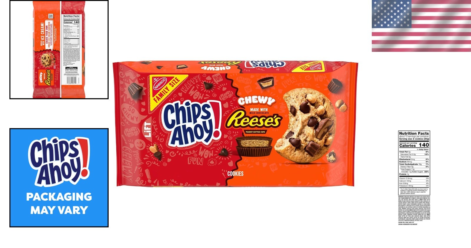 Soft and Chewy Chocolate Chip Cookies with Reese’s Peanut Butter Cups, 14.25 oz