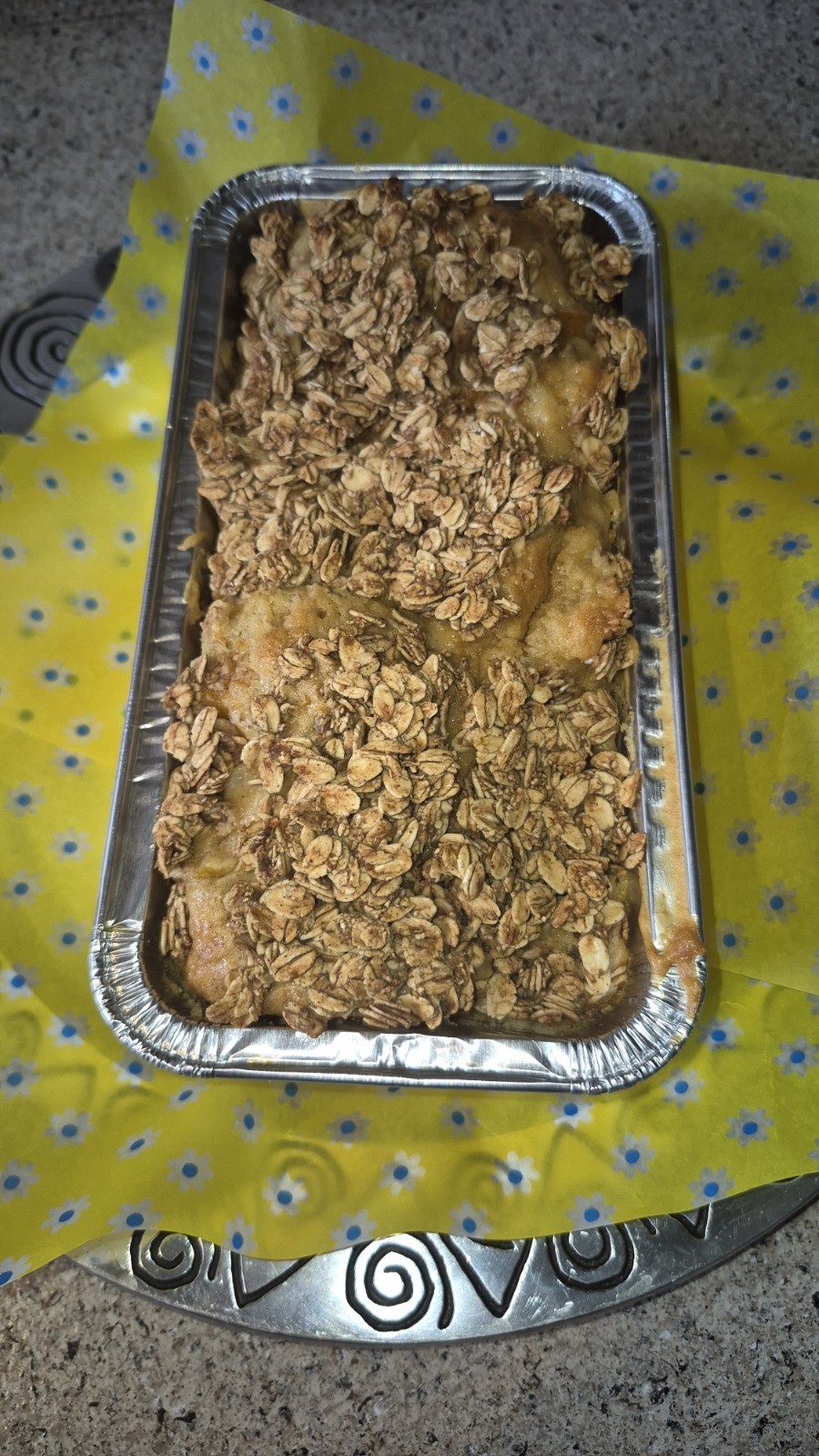 Peach Cobbler Bread Loaf Cake **Sugar-Free** SF Oat Crumb Topping. KETO Friendly