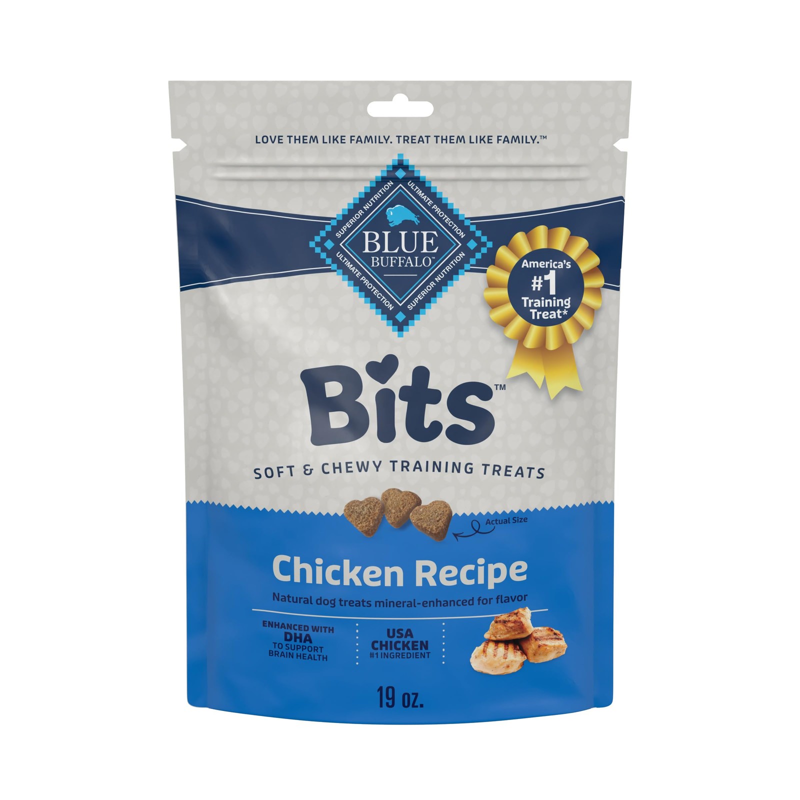 Blue Buffalo BLUE Bits Dog Training Treats – Chicken, Soft, Natural, DHA – 19oz