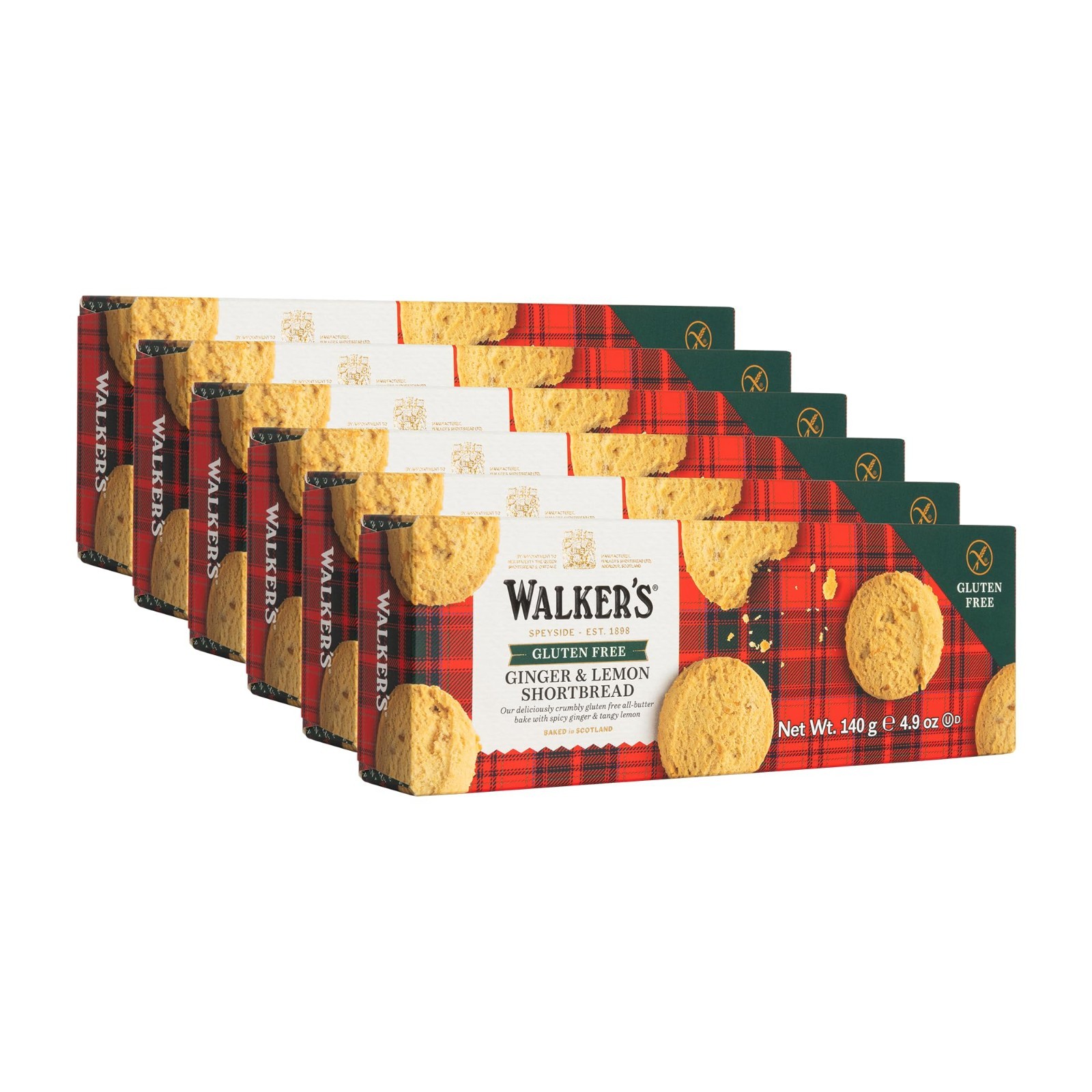 Gluten Free Ginger Lemon Cookies – All-Butter Shortbread, 29.4 Oz, Pack of 6