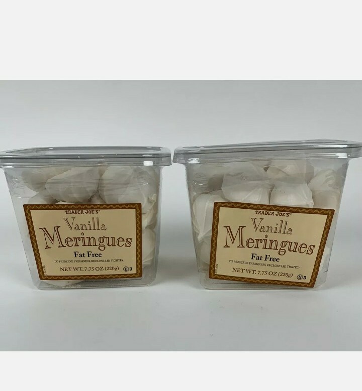 2 PACK Trader Joe’s VANILLA MERINGUES Fat Free 7.75 oz Each