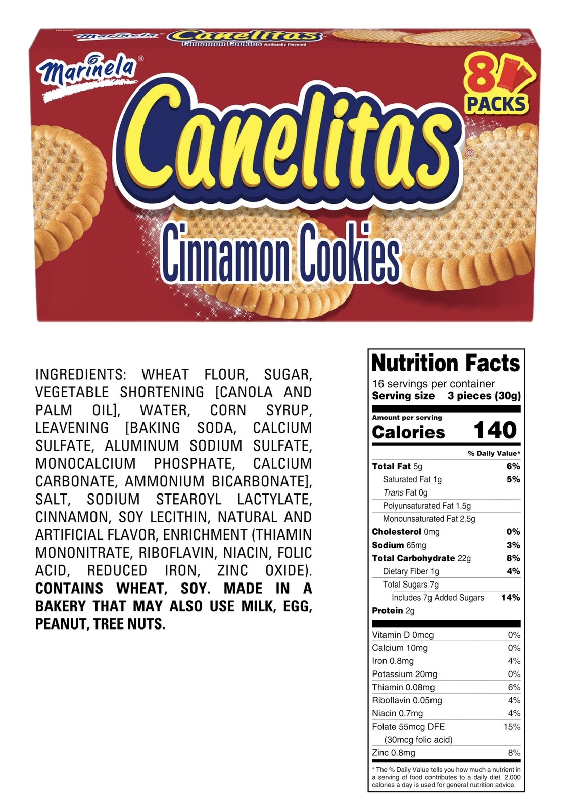 Marinela Mix | Caribeñas | Canelitas | Polvorones | Mexican Cookies | 3 pack