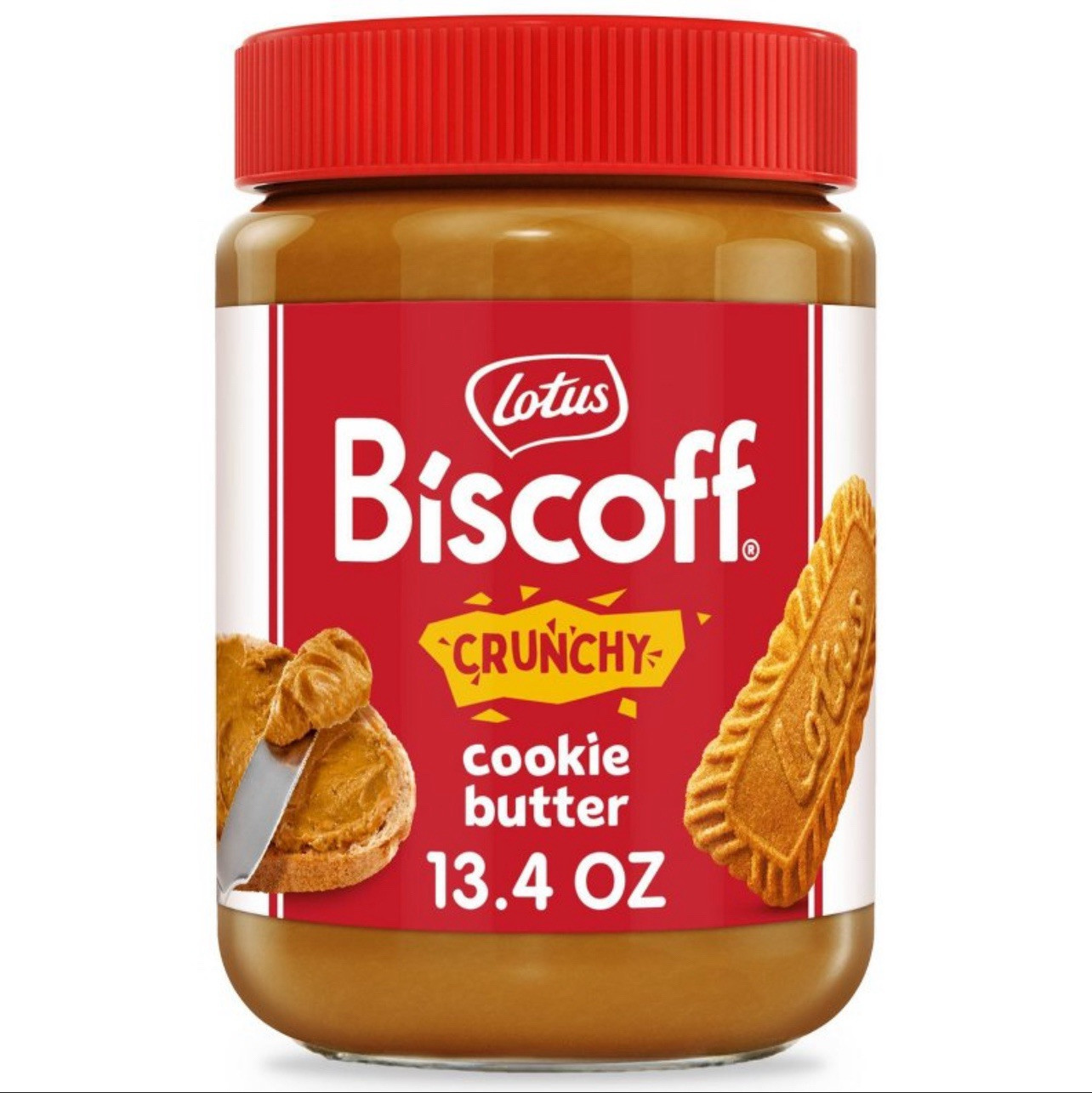 🟢 New Lotus Biscoff Crunchy Cookie Nut-Free Spread Breakfast Butter Jar 13.4oz