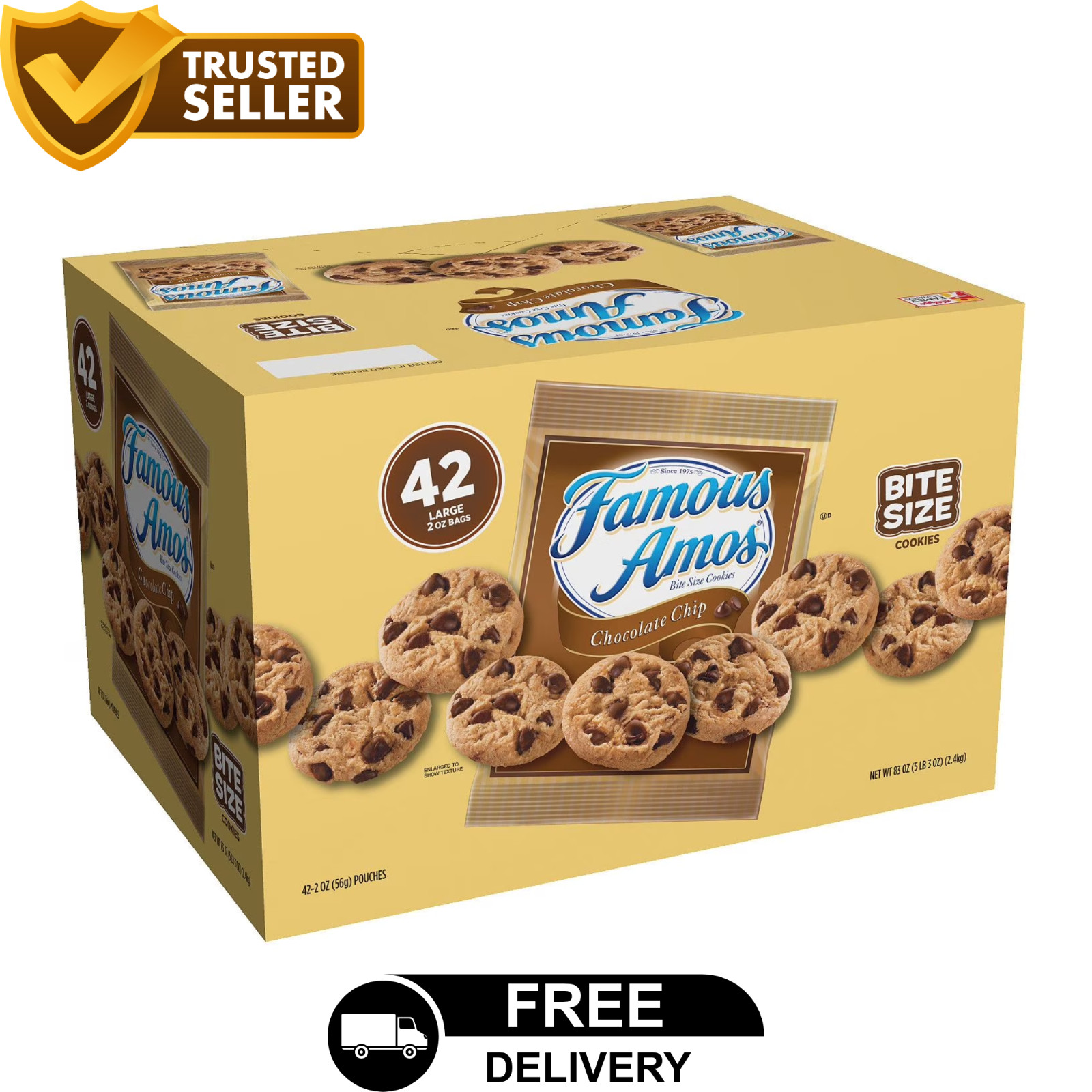 Famous Amos Chocolate Chip Cookies 2 oz. 42 ct