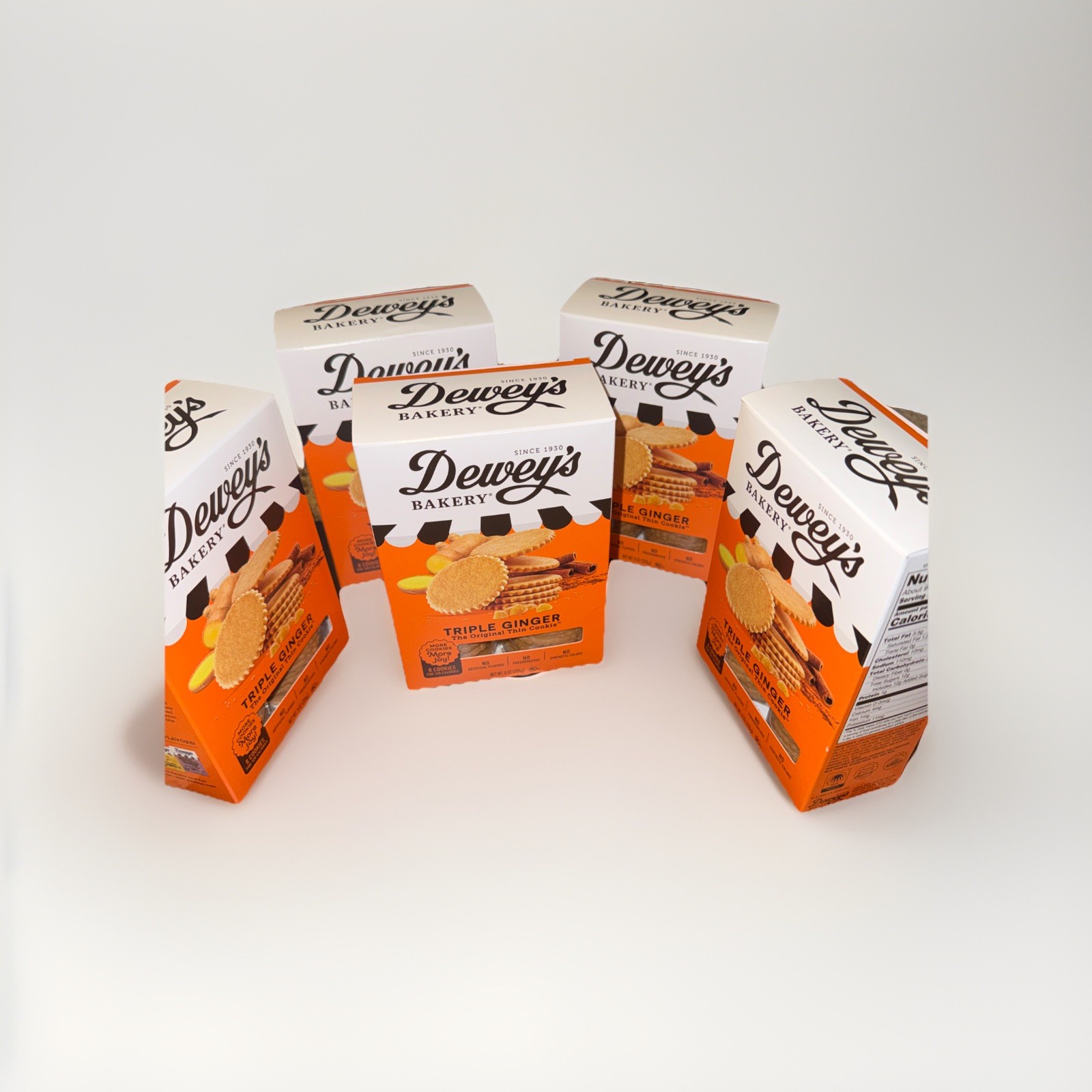 Dewey’s Bakery Triple Ginger Thin Cookies, 9 oz 5 Packs