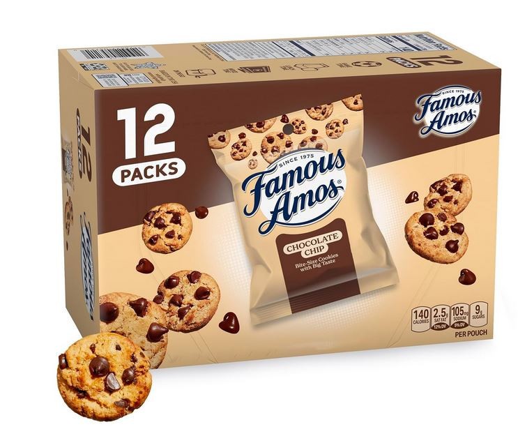 Famous Amos Classic Chocolate Chip Cookies, Bite-size cookies, Sweet Treat 12 oz