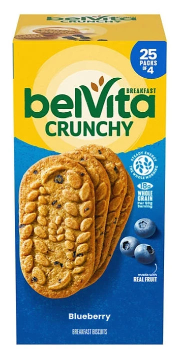 belVita Blueberry Biscuits 25 Pack Breakfast Cookies 4 Per Pack Snack