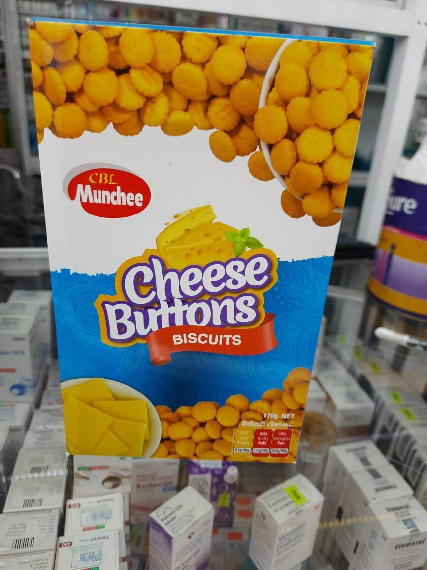 Munchee Cheese Buttons Biscuits Cookies Cheesy Flavor Teatime Snack Ceylon 170g